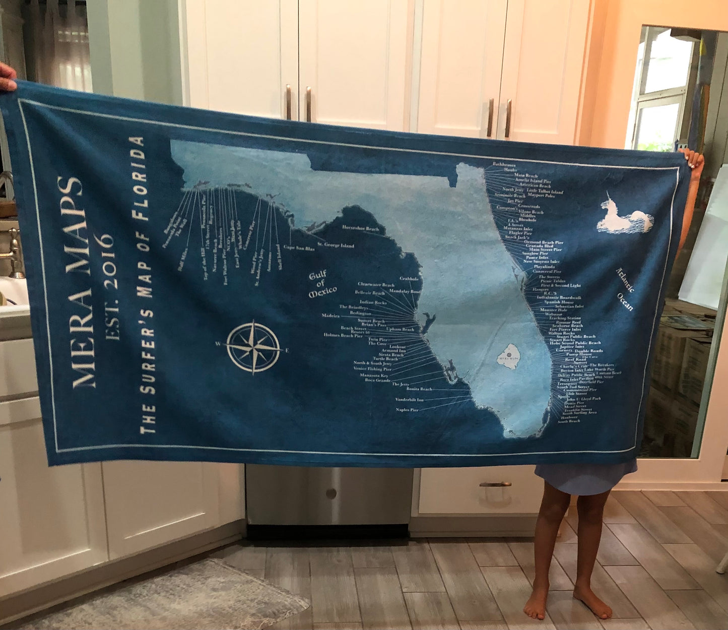 Beach towel, Surfer map of Florida