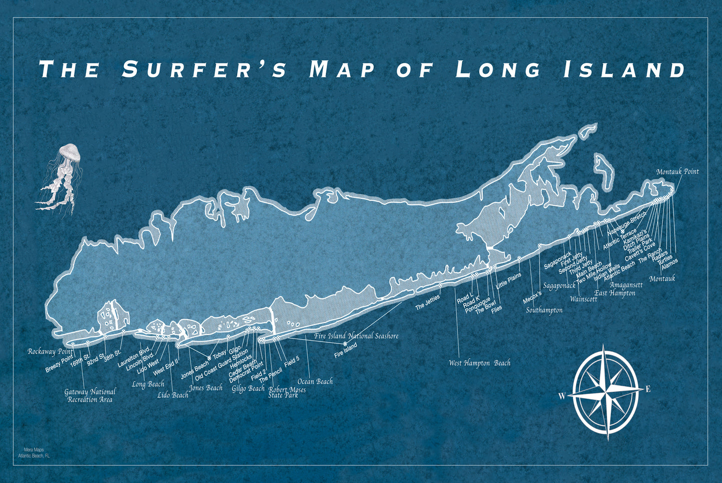 The Surfer's Map of Long Island
